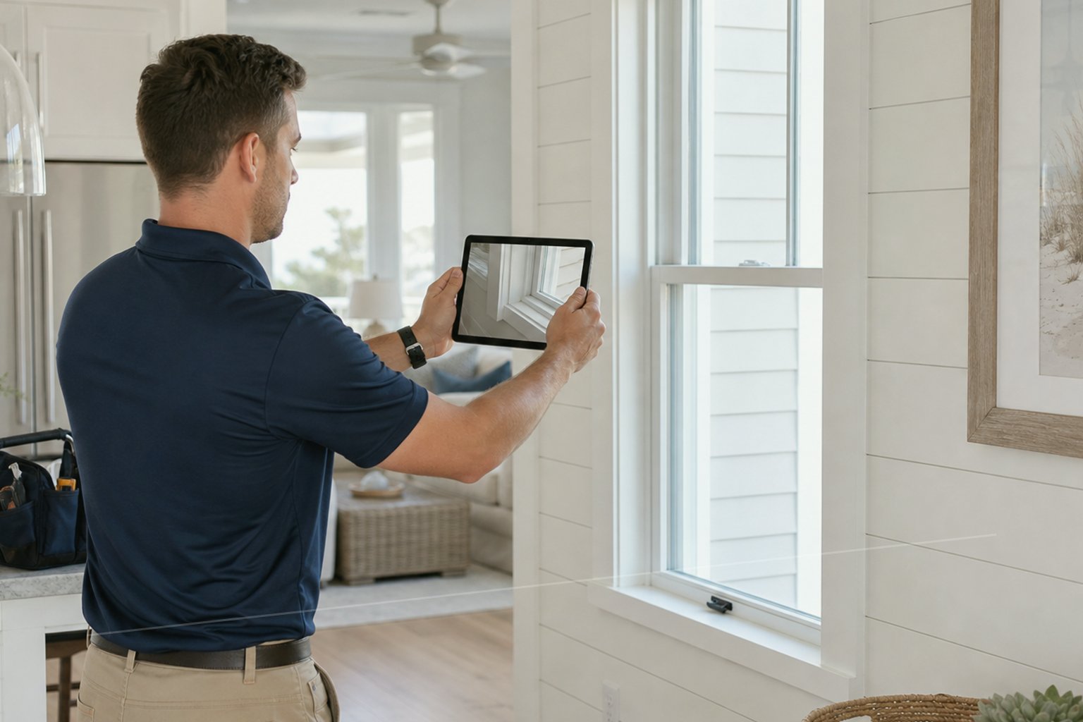 Haven Care property professional documenting an interior inspection finding for pest control vendor follow-up